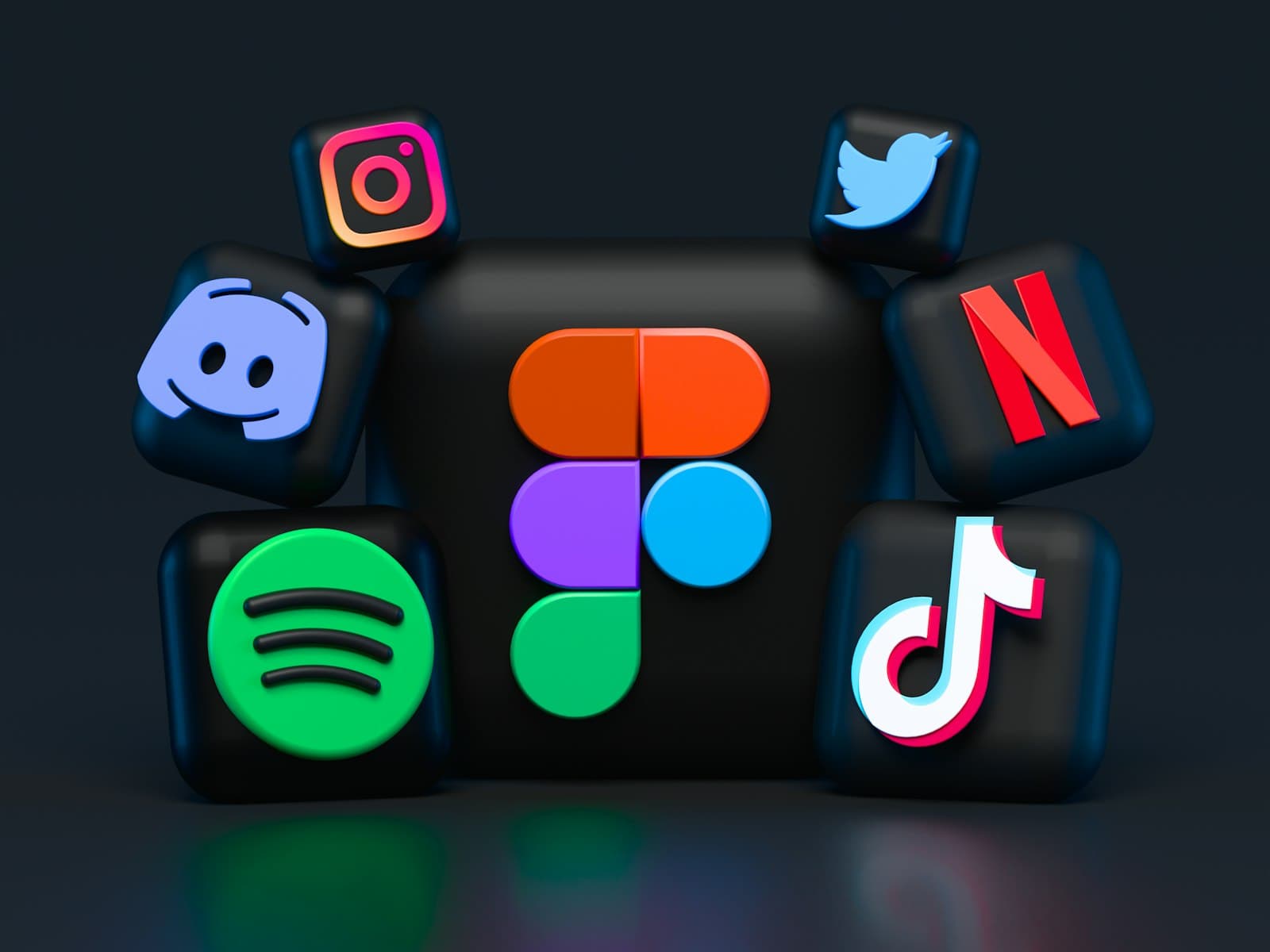 Social media platform icons — Instagram, TikTok and more